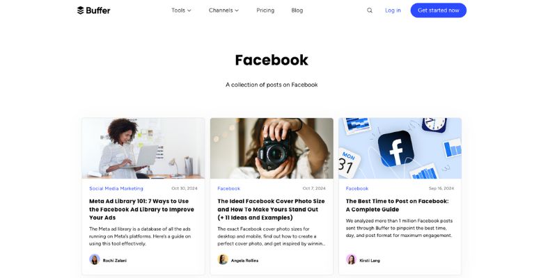 Buffer blog homepage