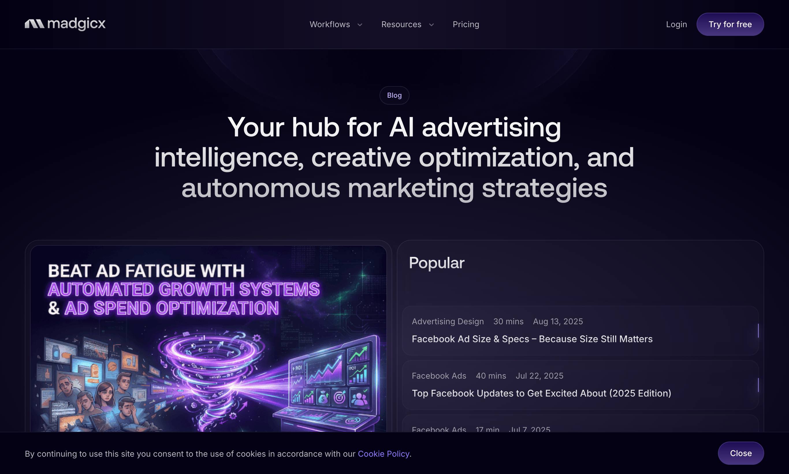 Madgicx blog homepage