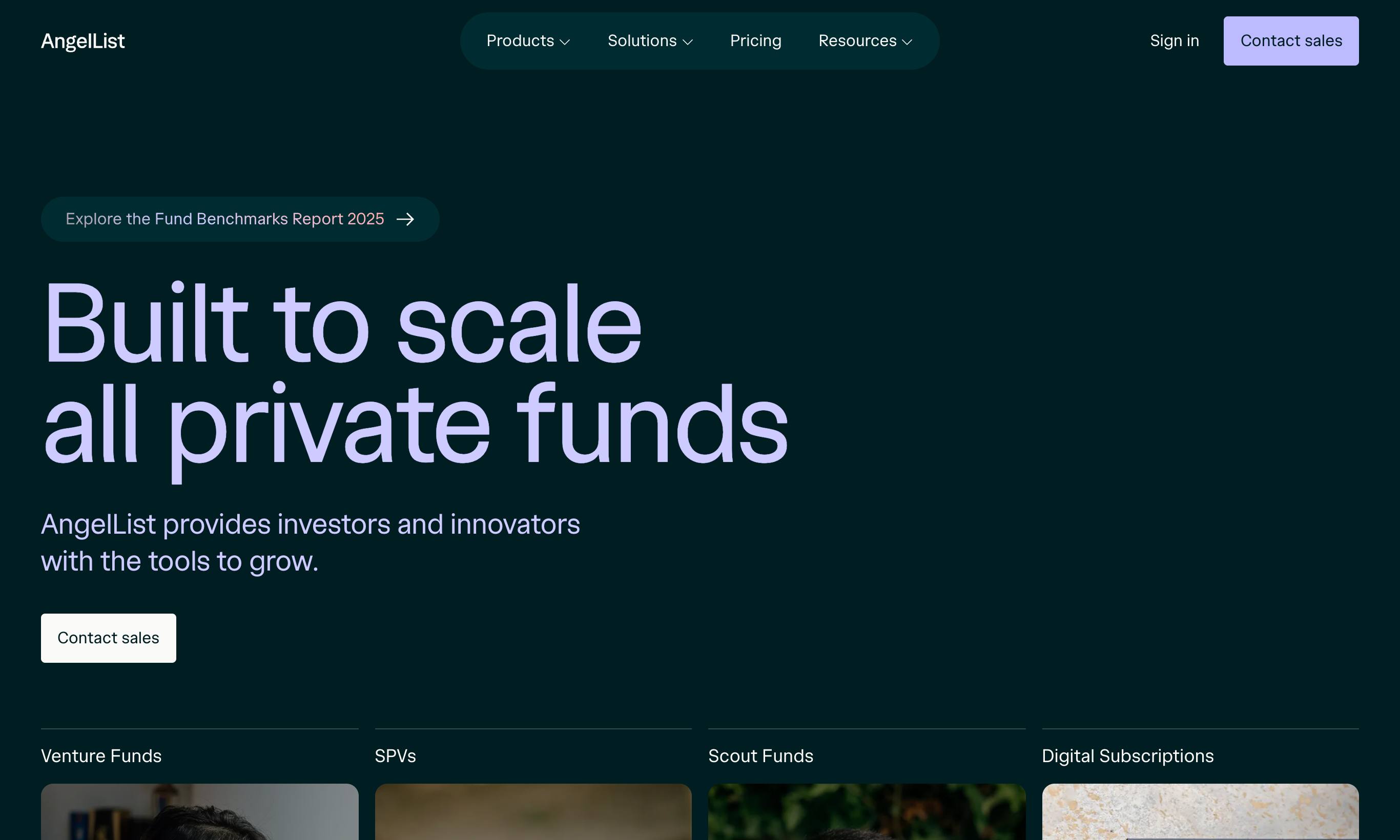 AngelList homepage