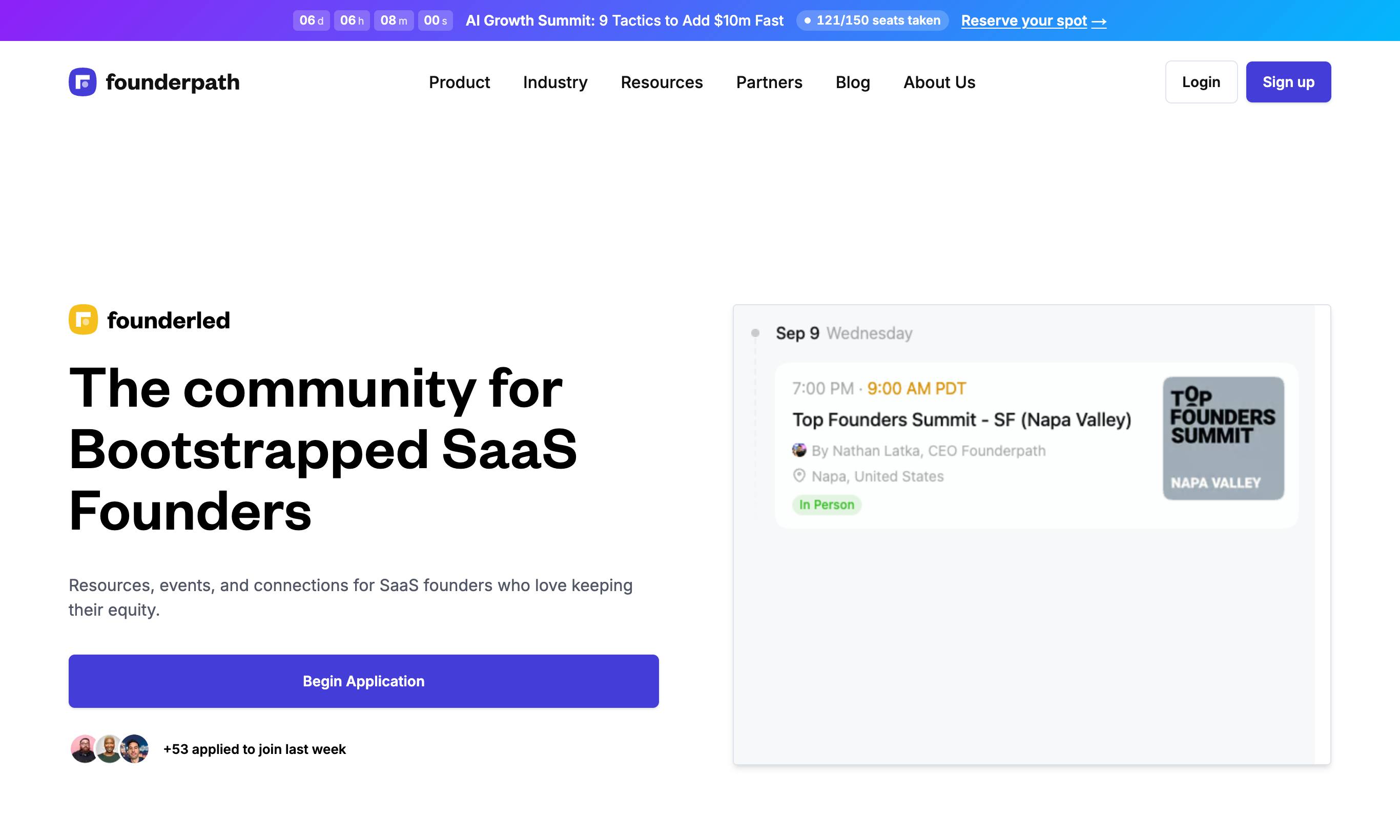 FounderLed homepage