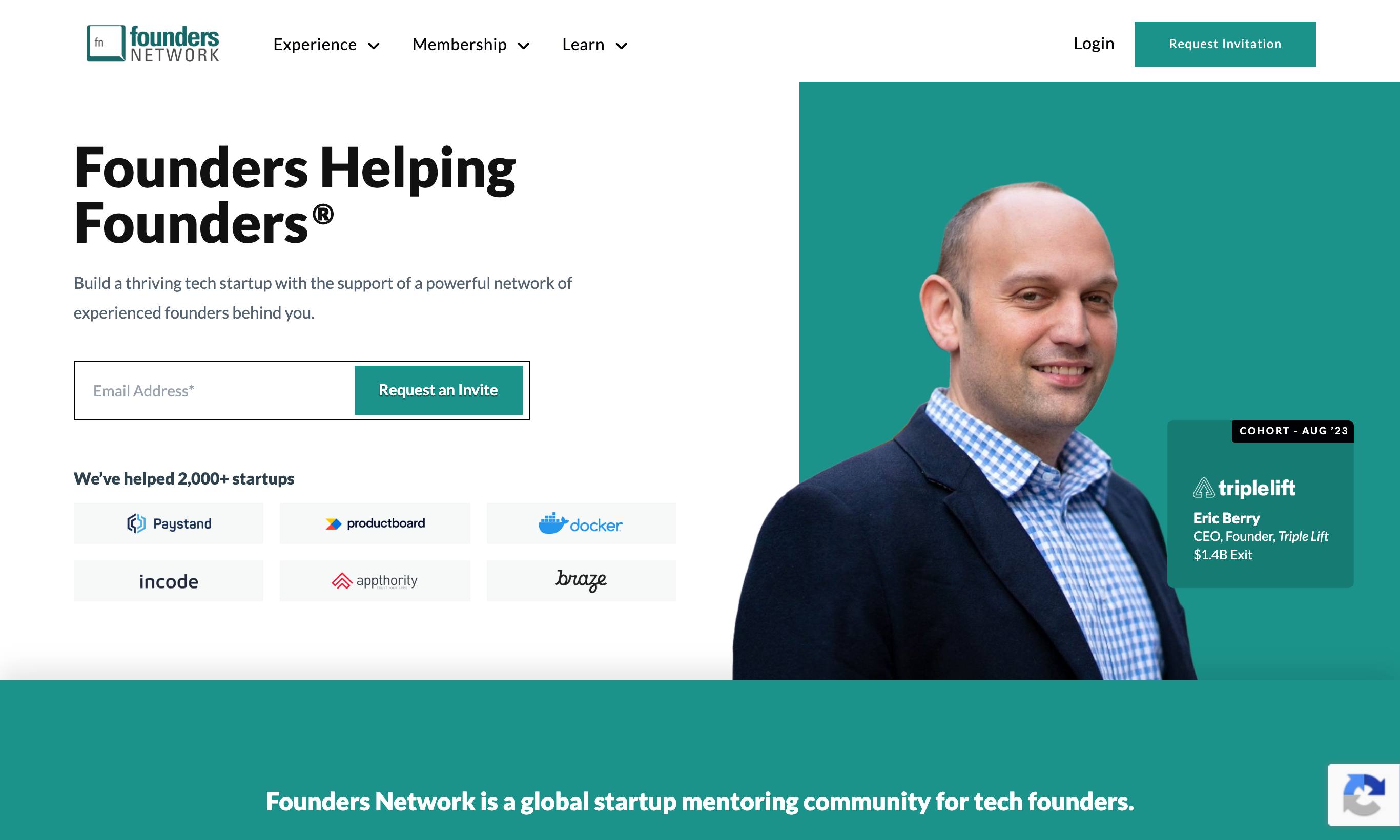 Founders Network homepage