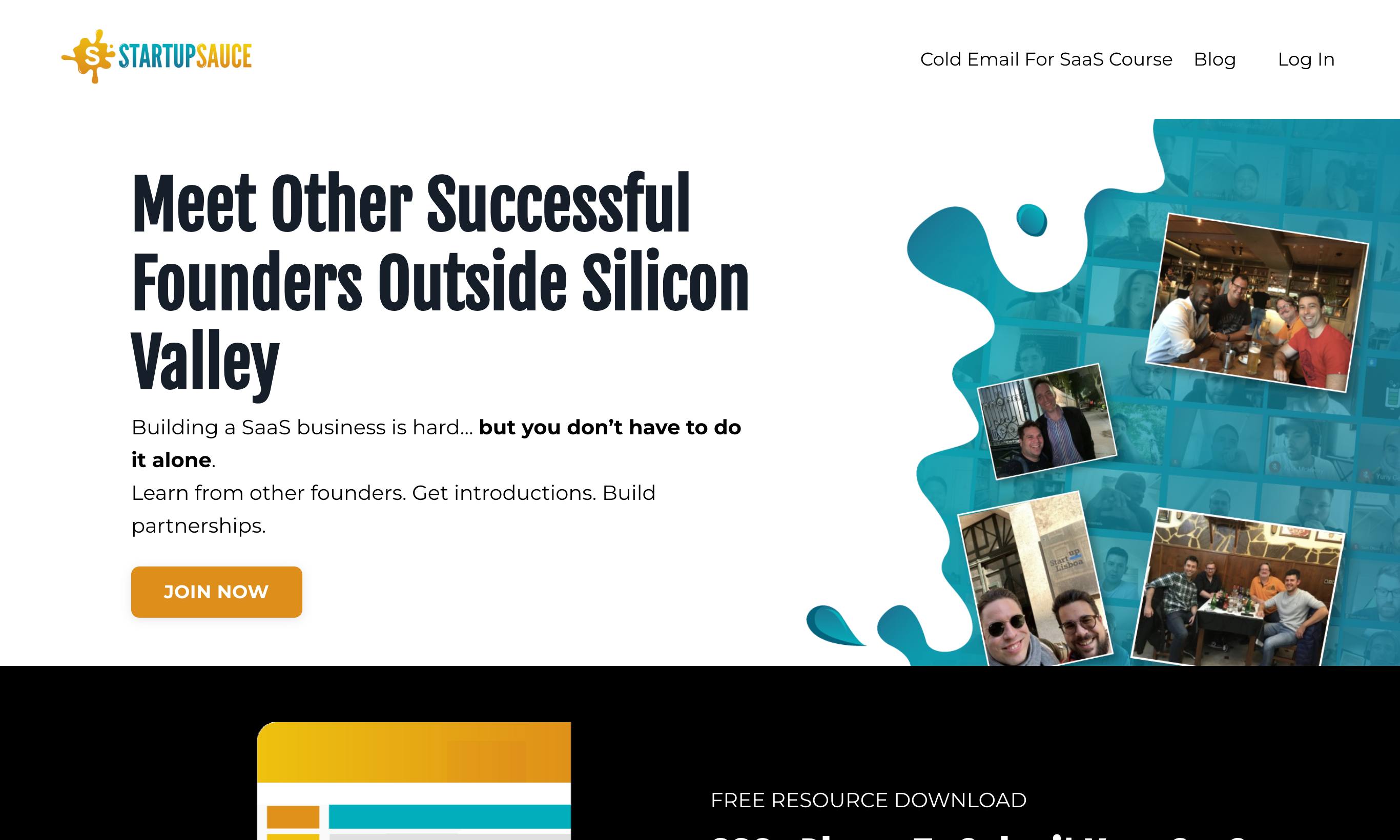 StartupSauce homepage