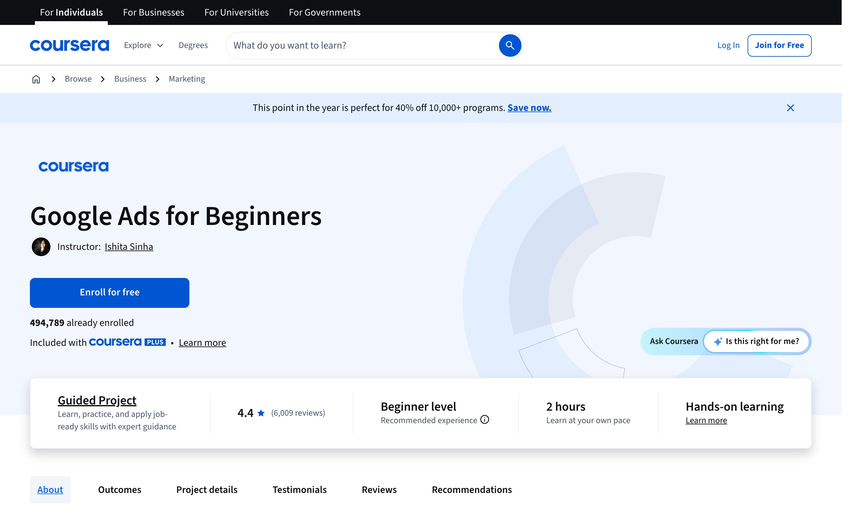 Coursera - Google Ads for Beginners 2025