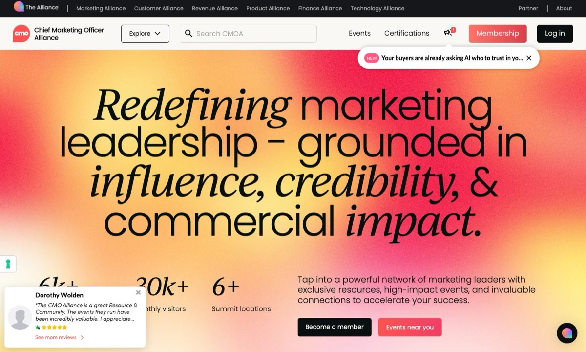 CMO Alliance homepage