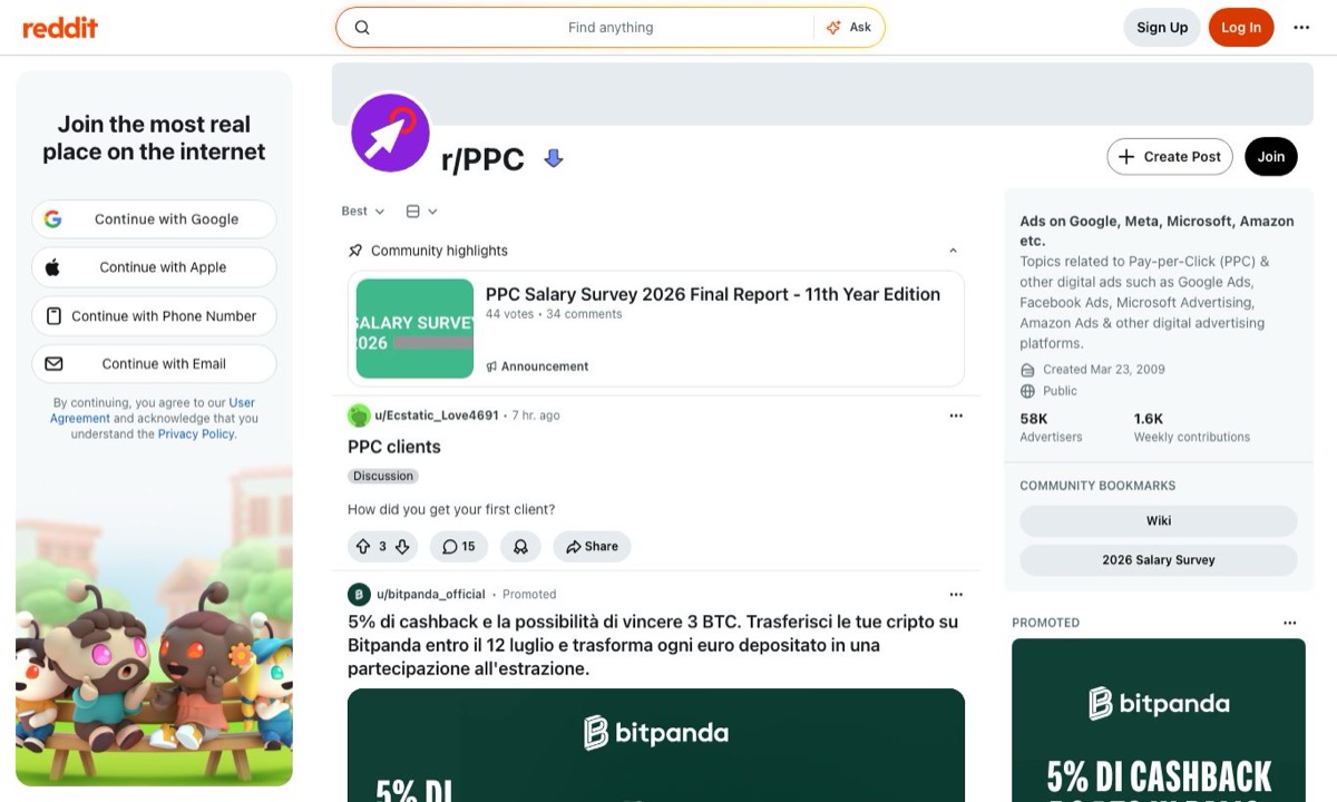 r/PPC subreddit
