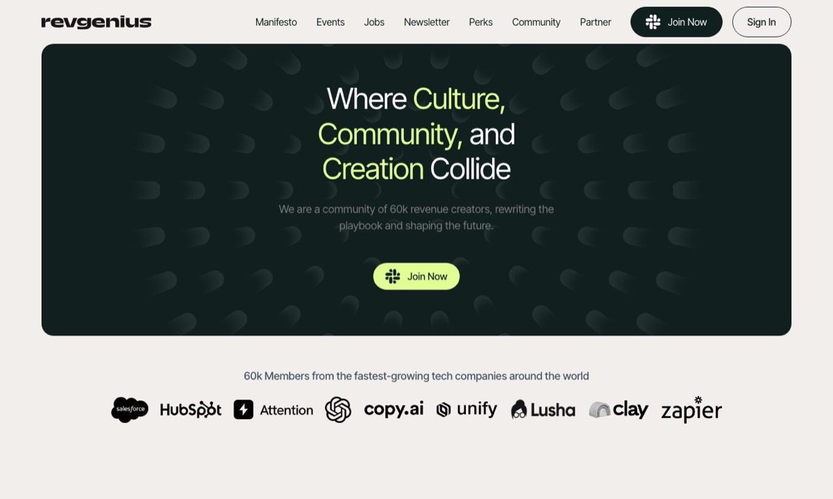 RevGenius homepage
