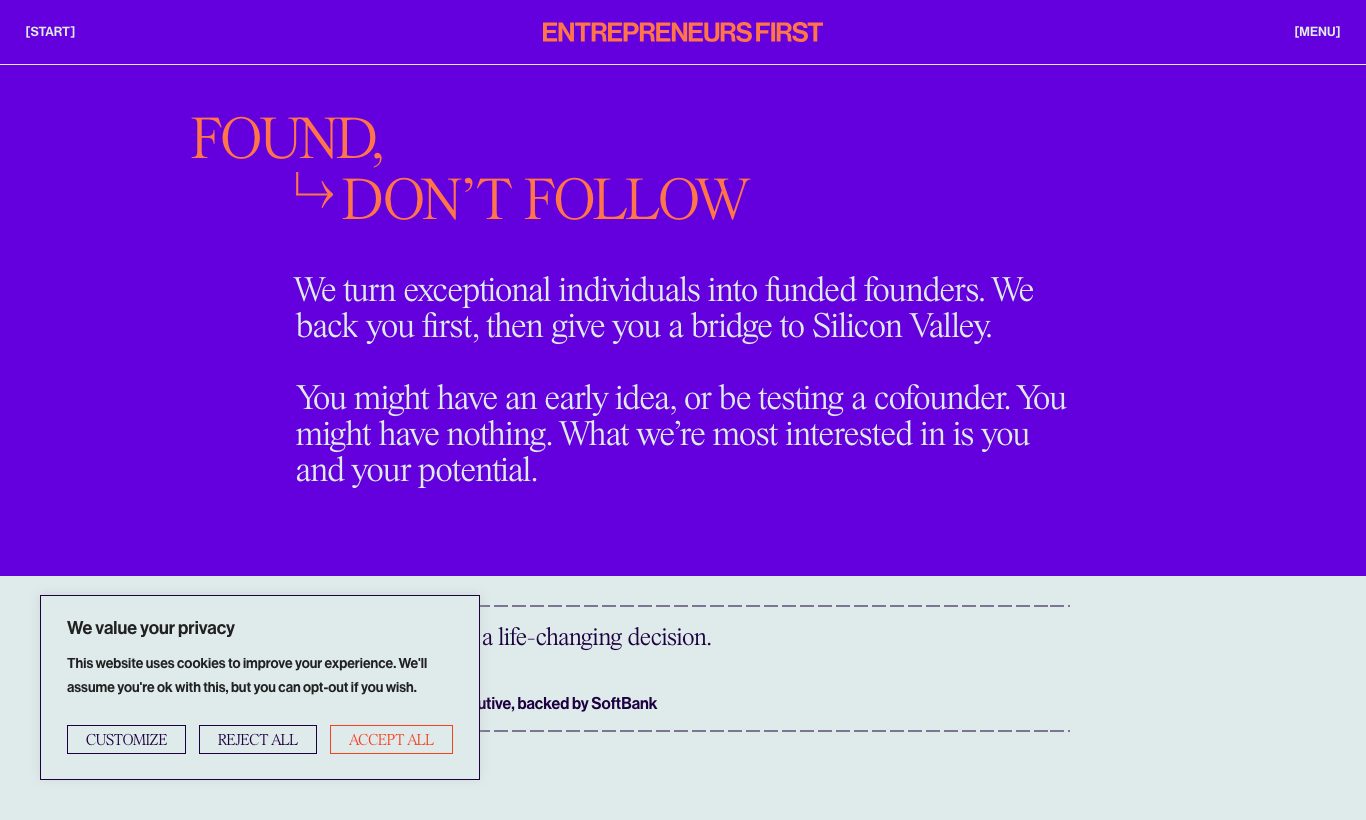 Entrepreneur First homepage
