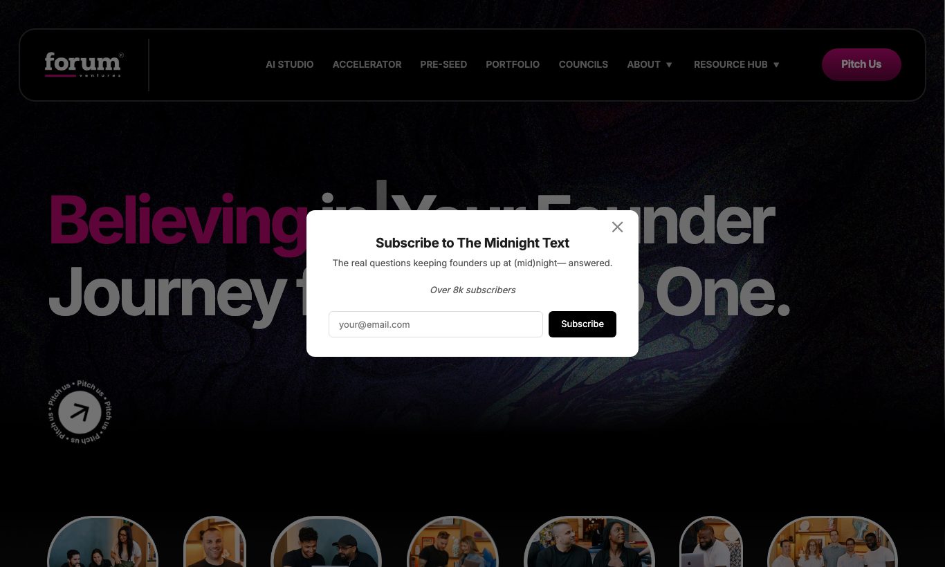 Forum Ventures homepage