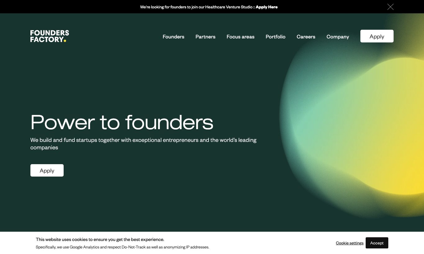 Founders Factory homepage