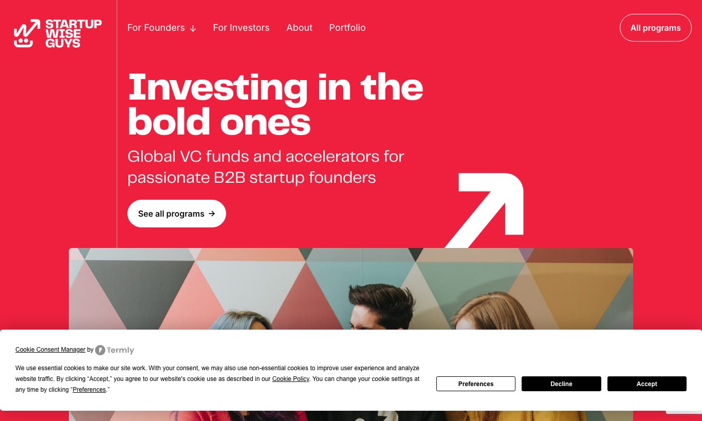 Startup Wise Guys homepage