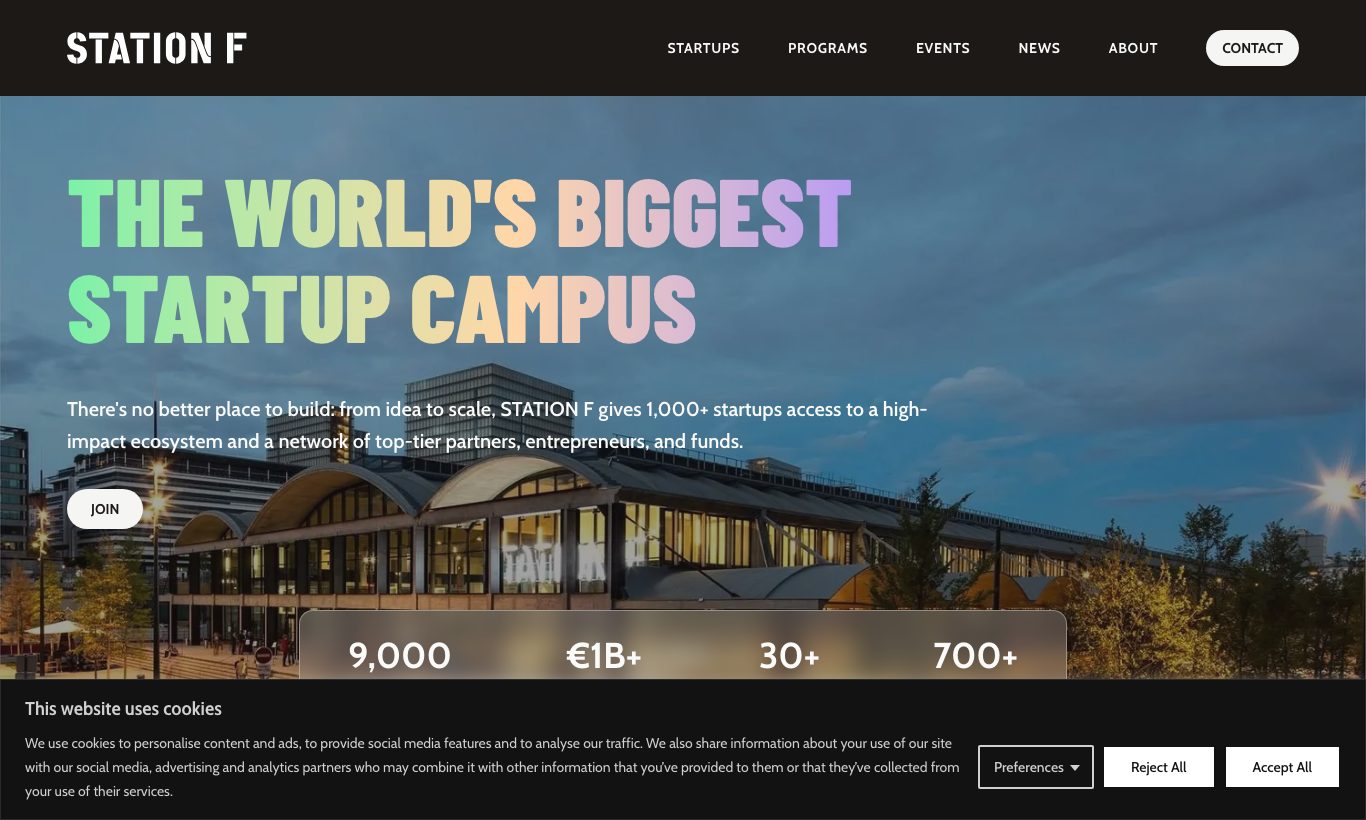 Station F homepage