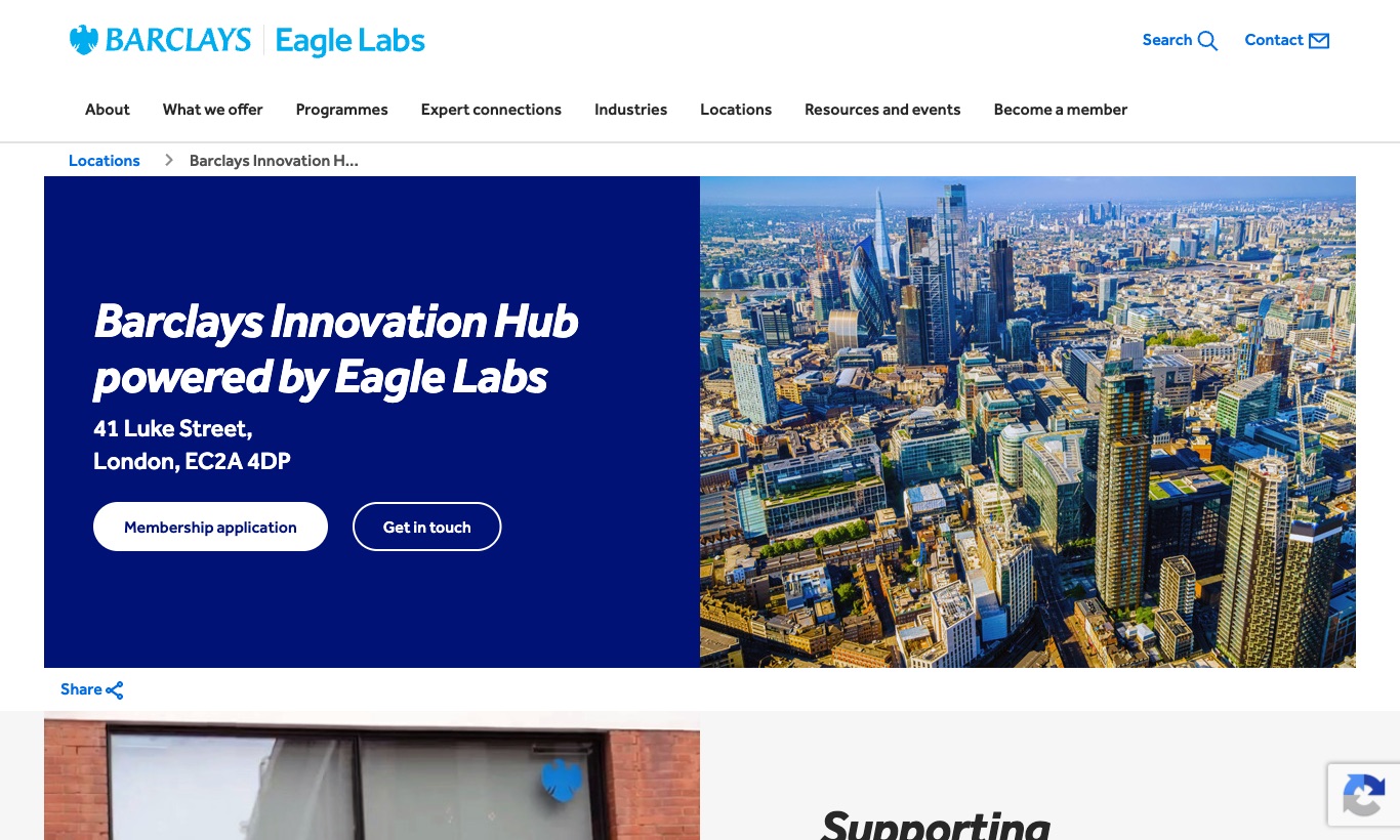 Barclays Eagle Labs website, September 2026