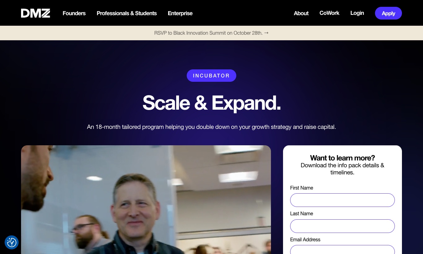 DMZ website, September 2026