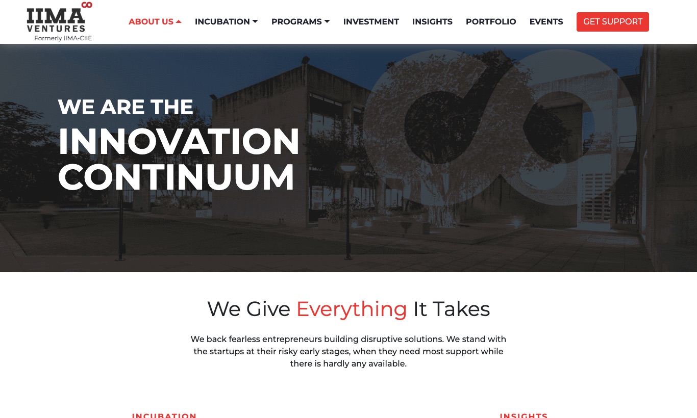 IIMA Ventures website, September 2026