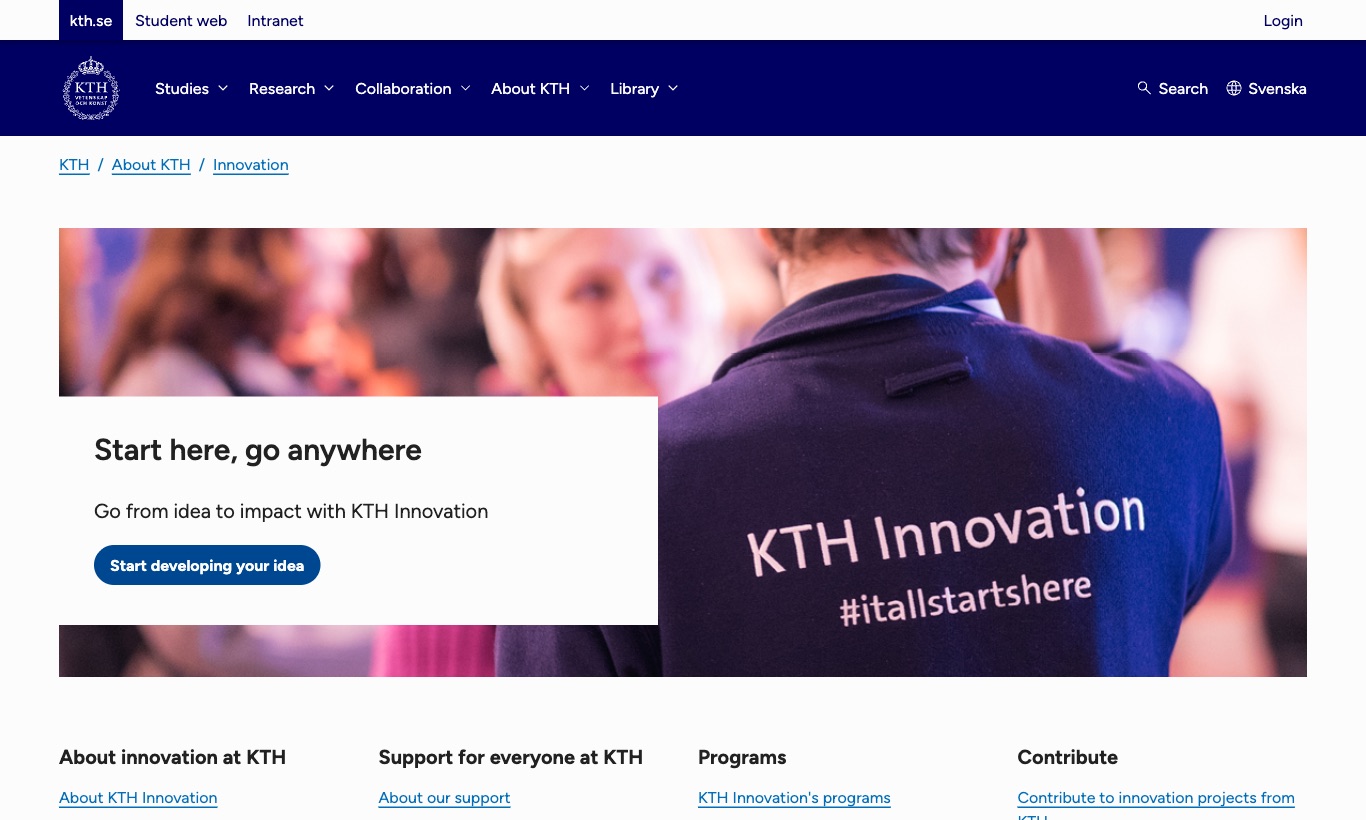 KTH Innovation website, September 2026