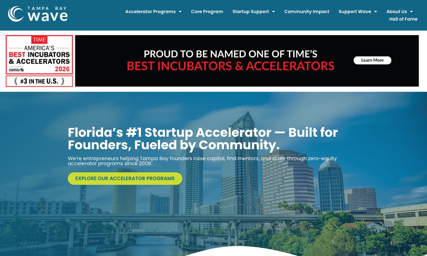 Tampa Bay Wave website, September 2026