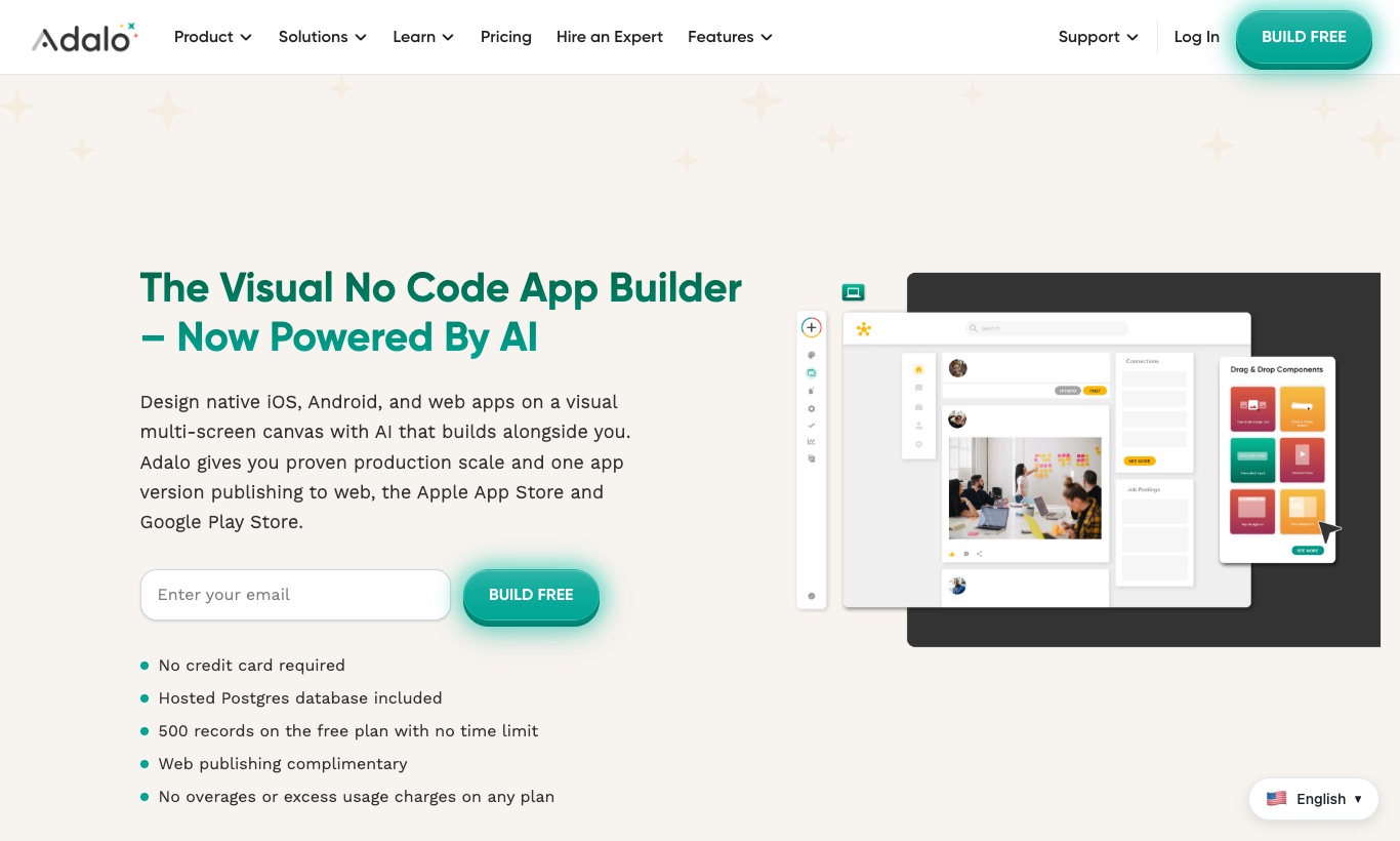 Adalo website, September 2026