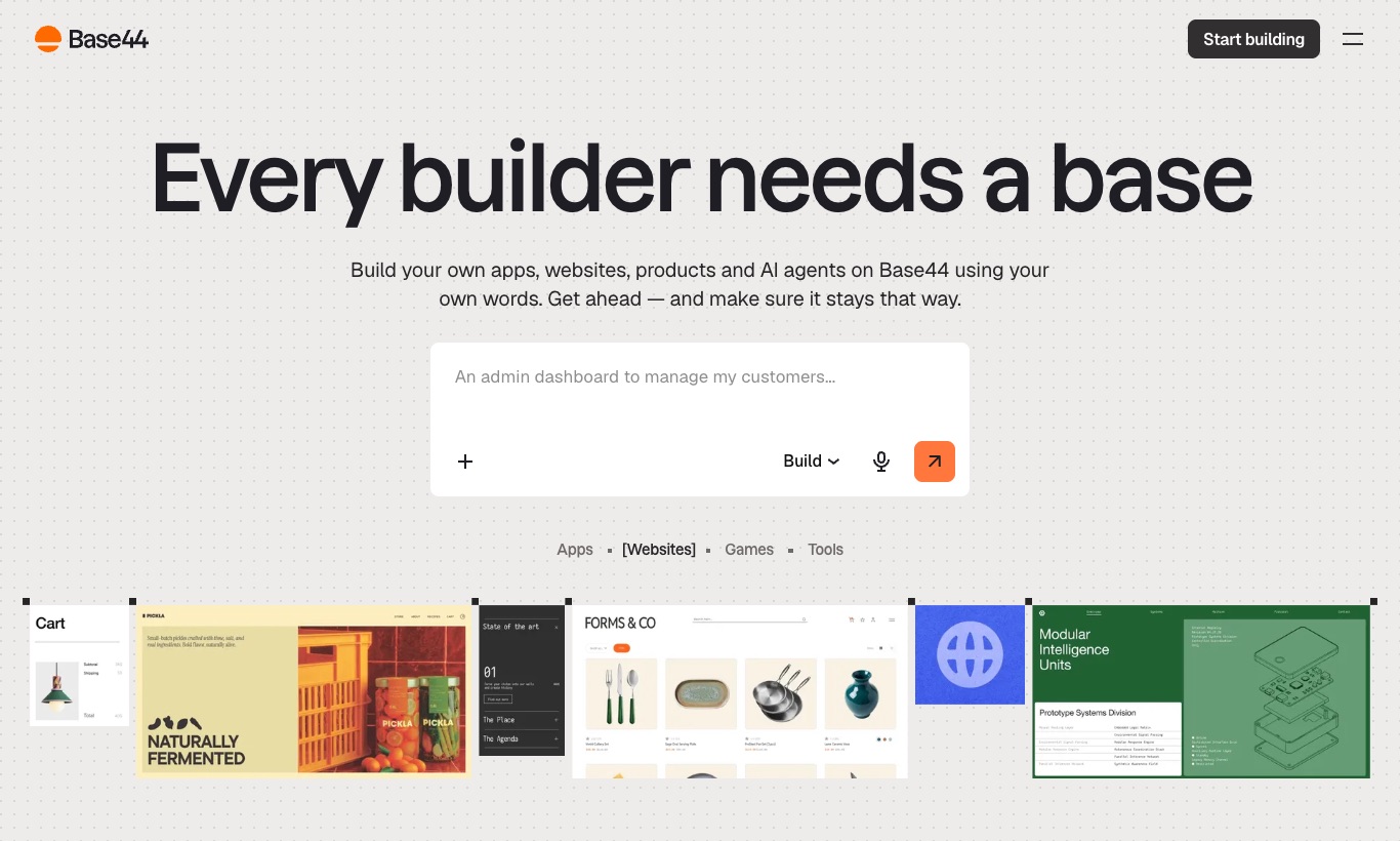 Base44 website, September 2026