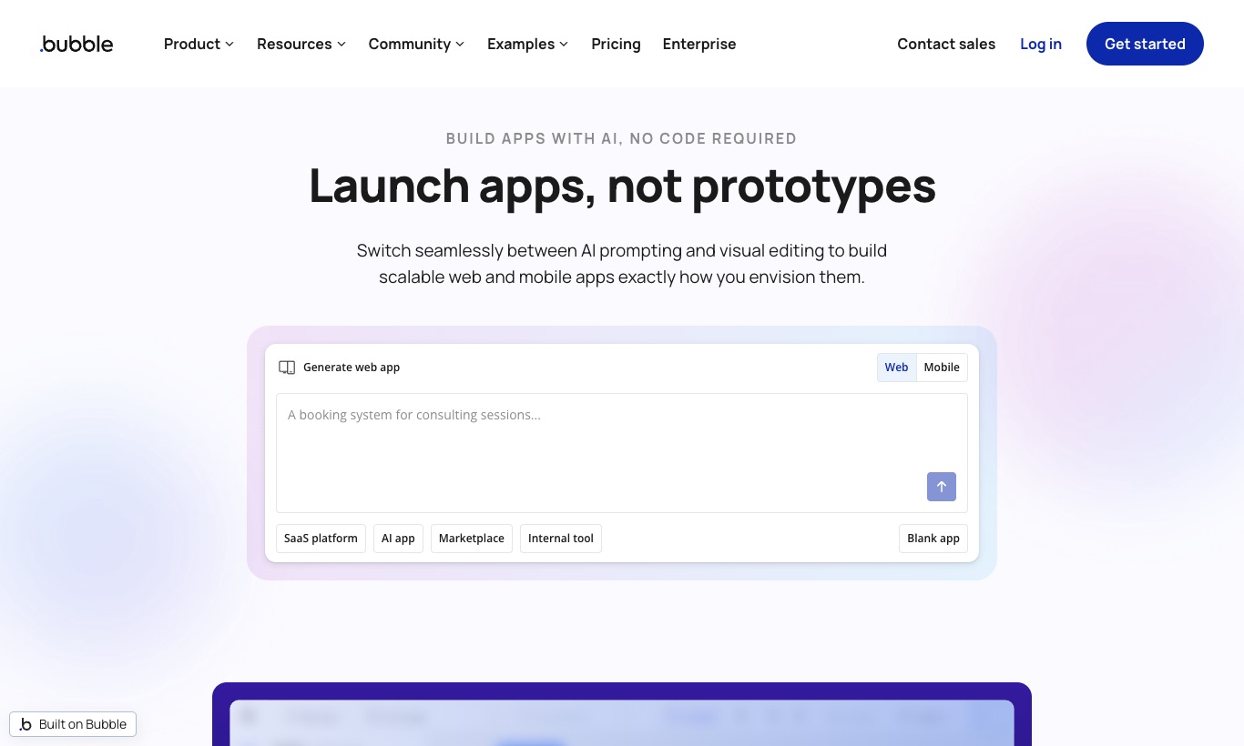 Bubble website, September 2026