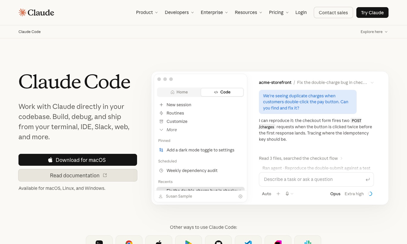 Claude Code website, September 2026