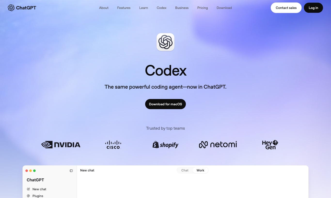 OpenAI Codex website, September 2026