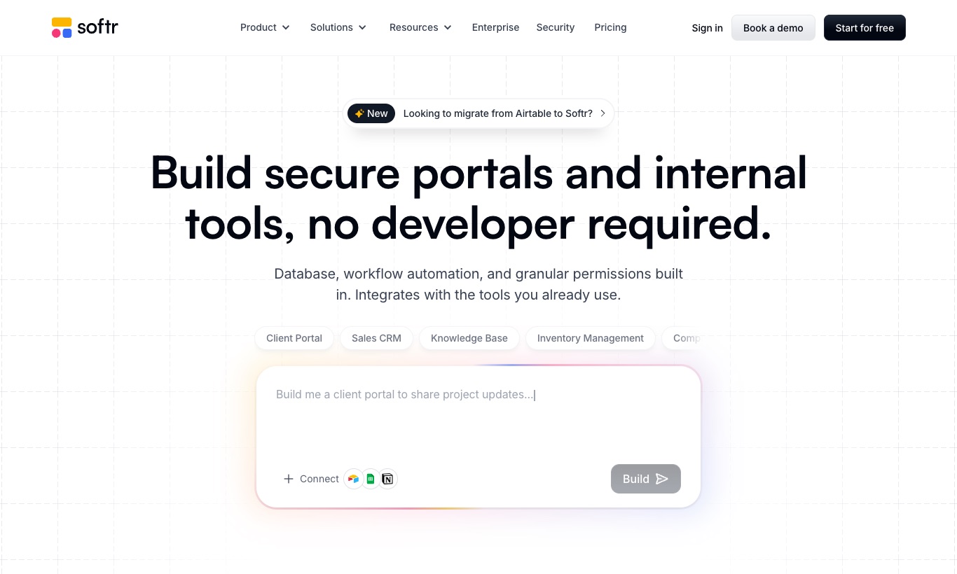 Softr website, September 2026