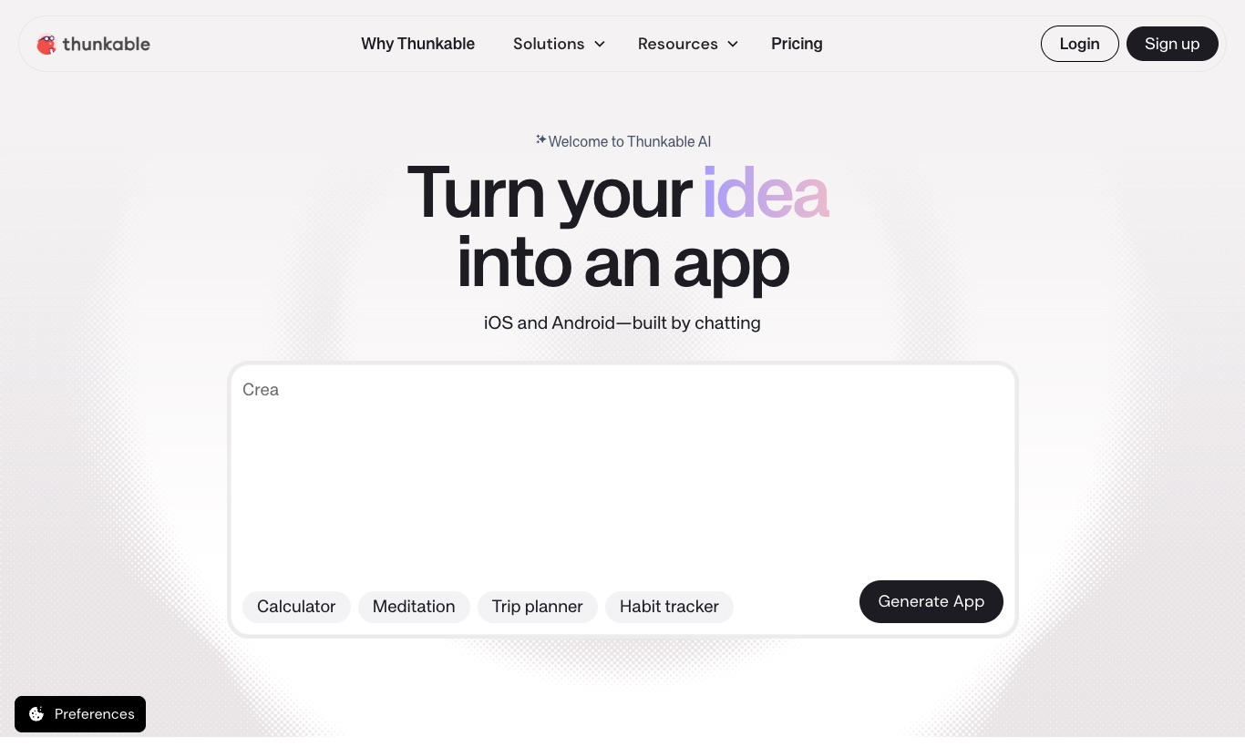 Thunkable website, September 2026