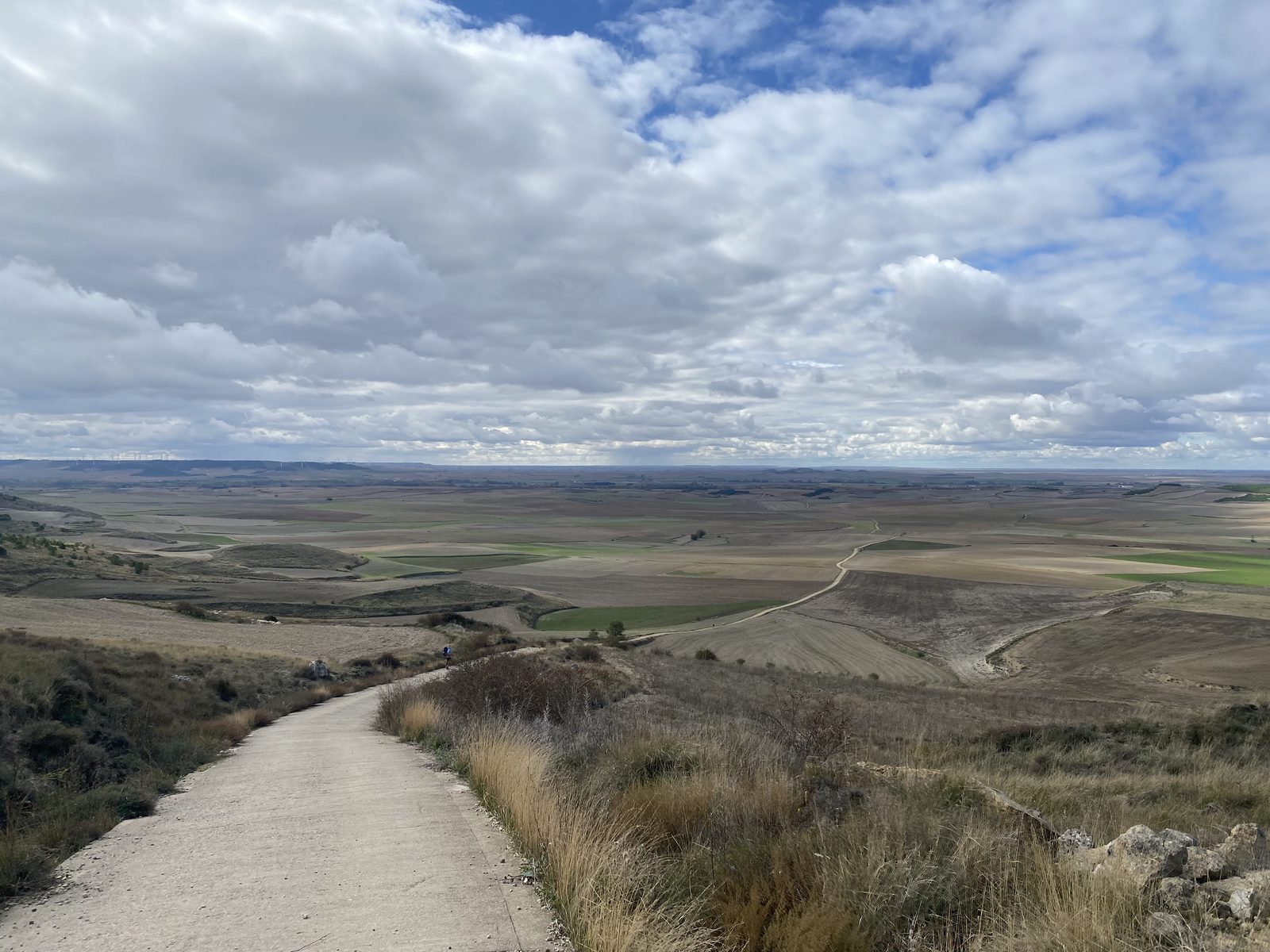 Wide flat plains of the Meseta under a huge sky