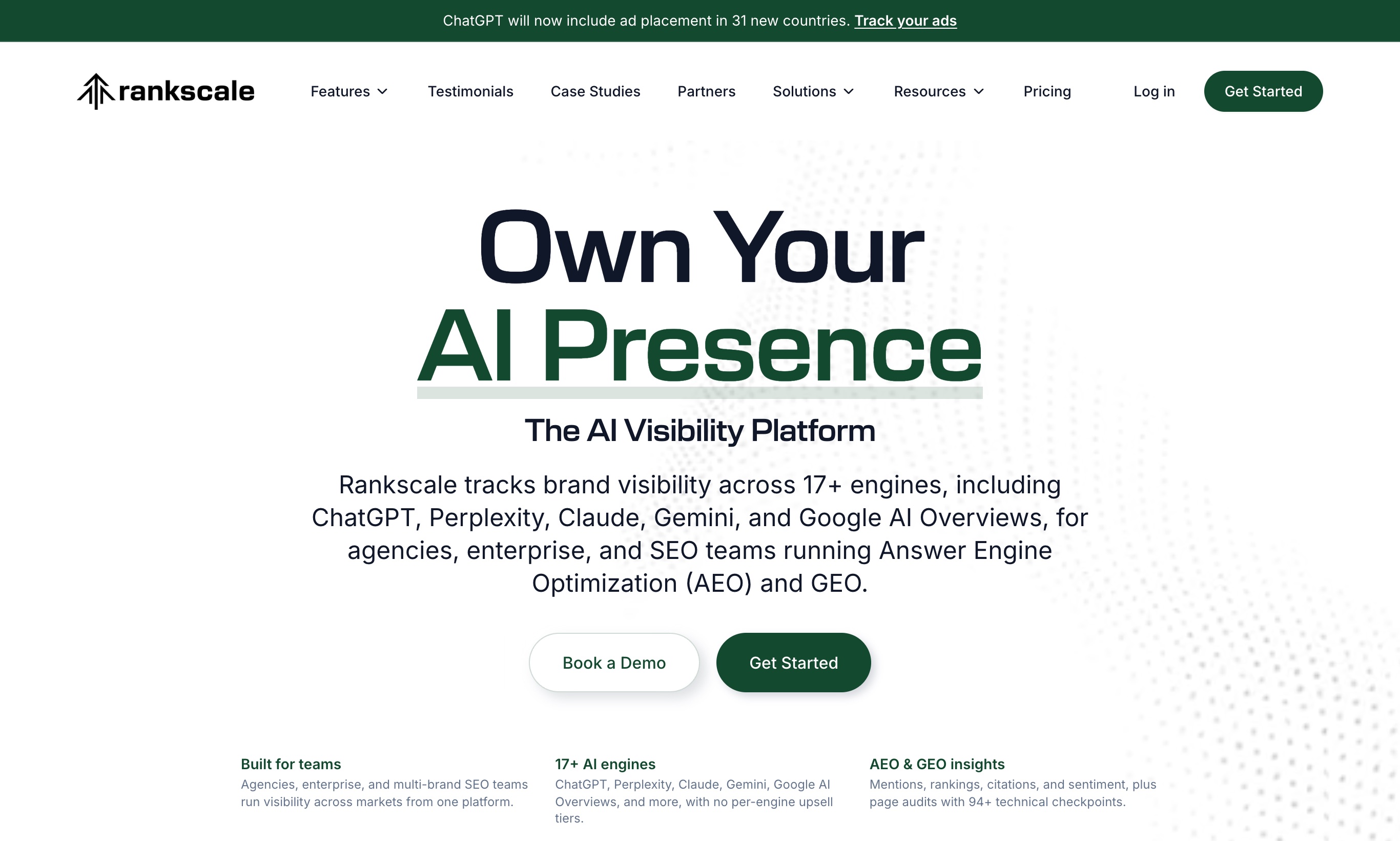 Rankscale homepage