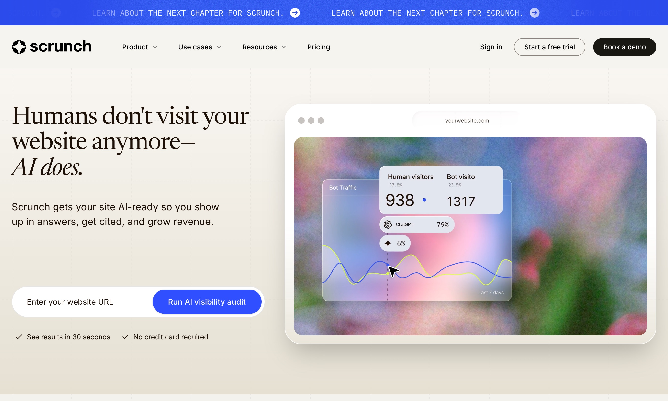 Scrunch homepage