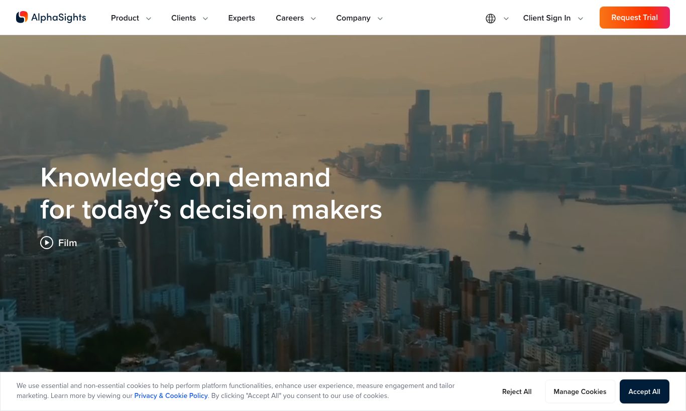 AlphaSights homepage
