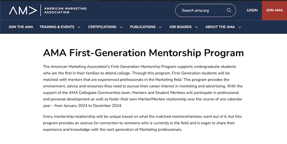 AMA mentor program