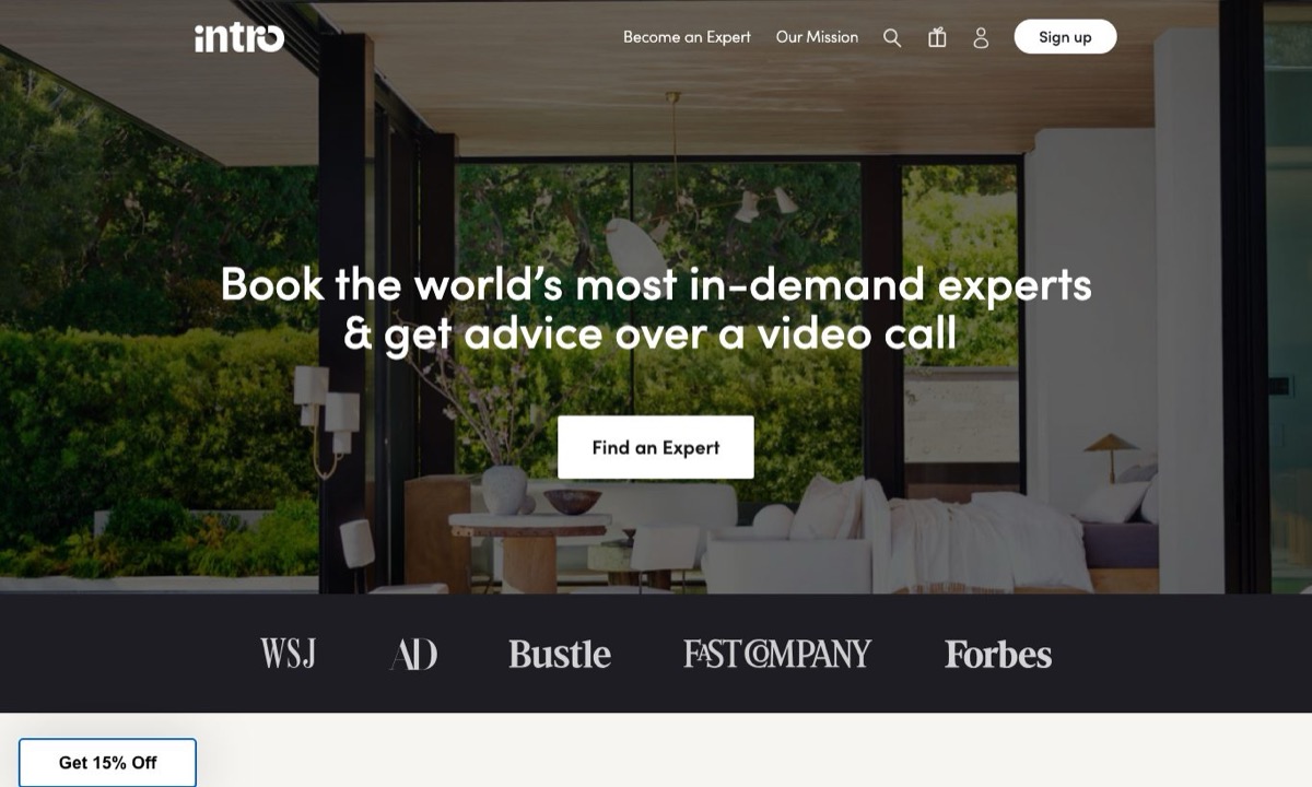Intro.co homepage