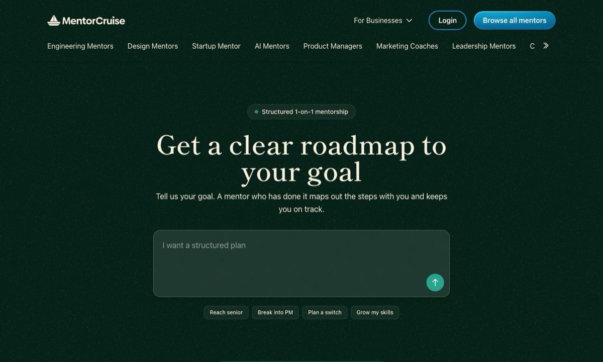 MentorCruise homepage