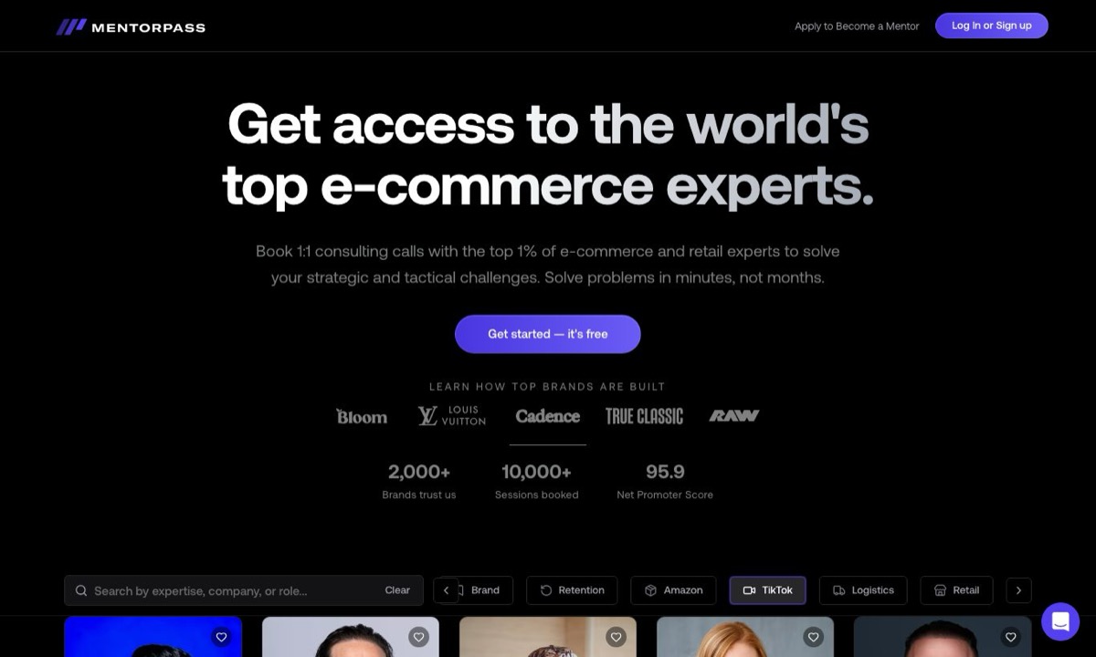 MentorPass homepage