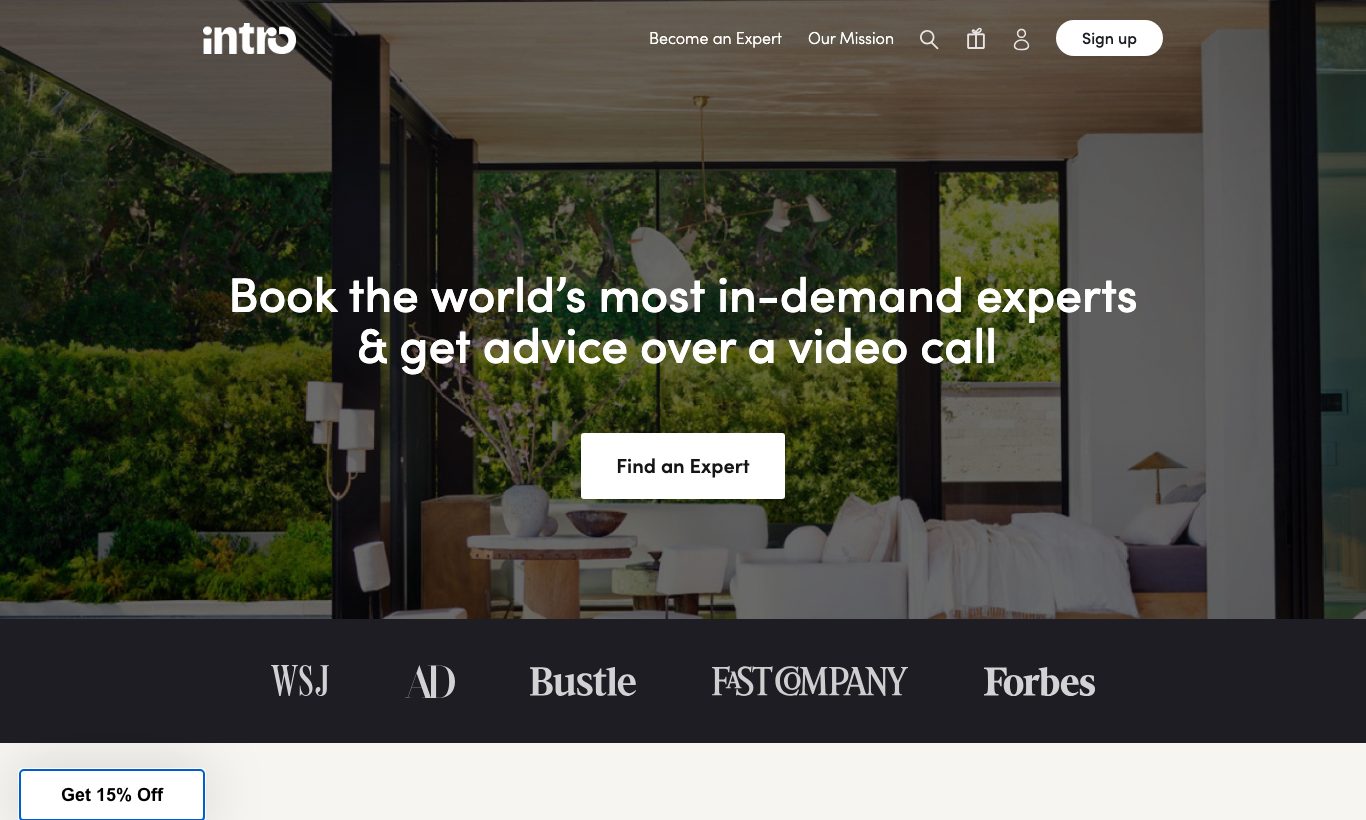 Intro.co homepage