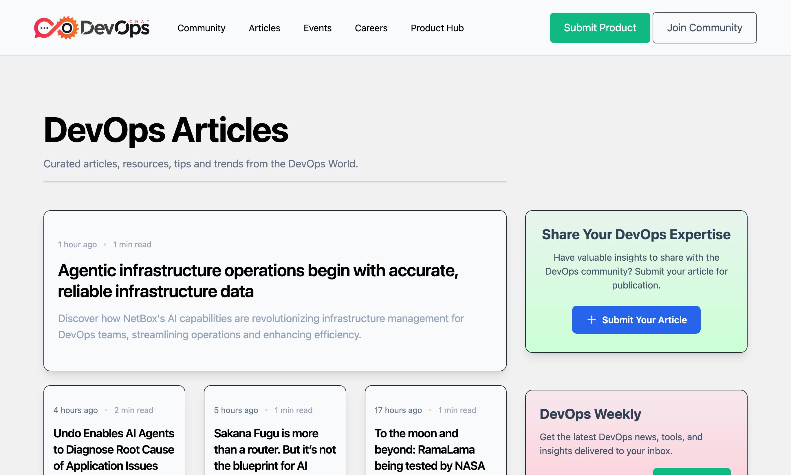 DevOps Chat homepage