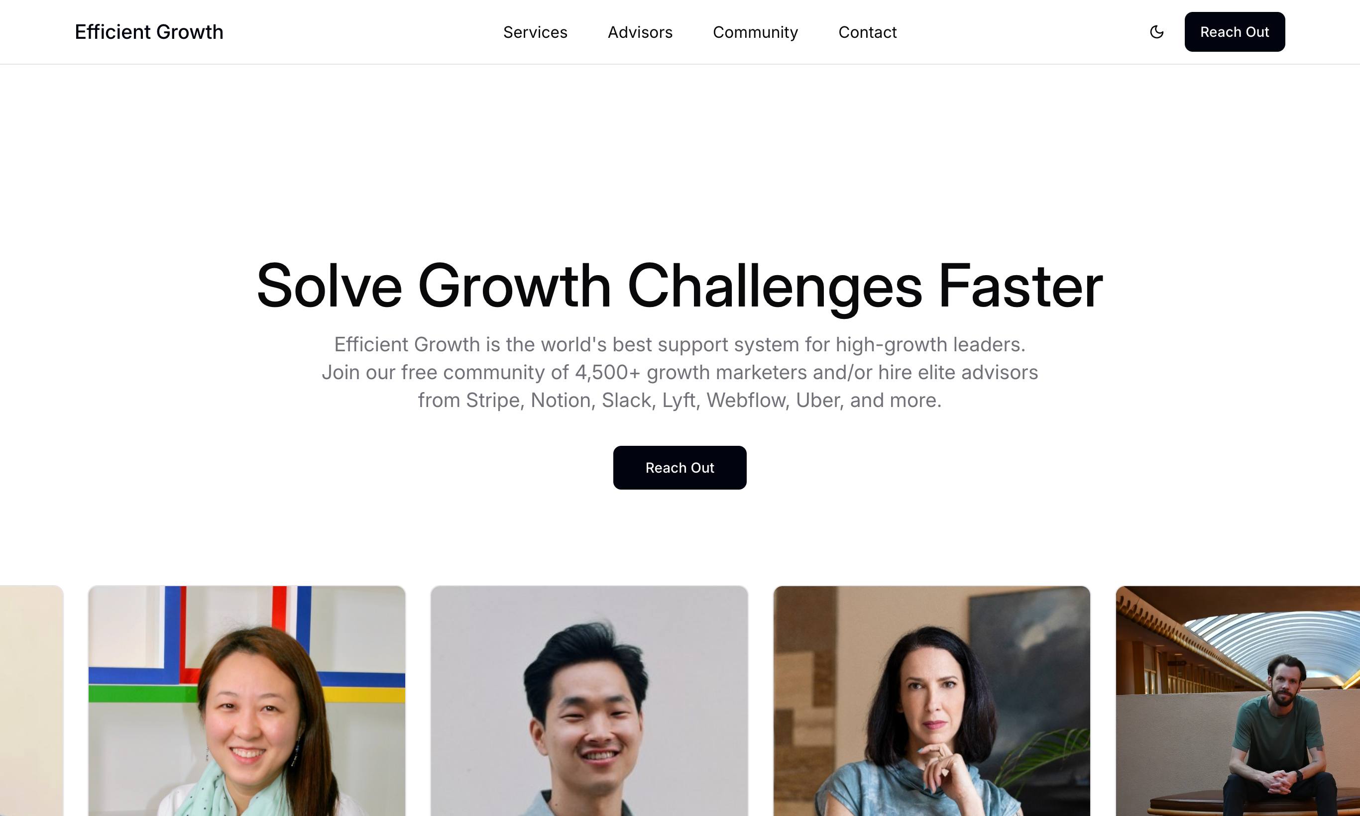 Efficient Growth Community homepage