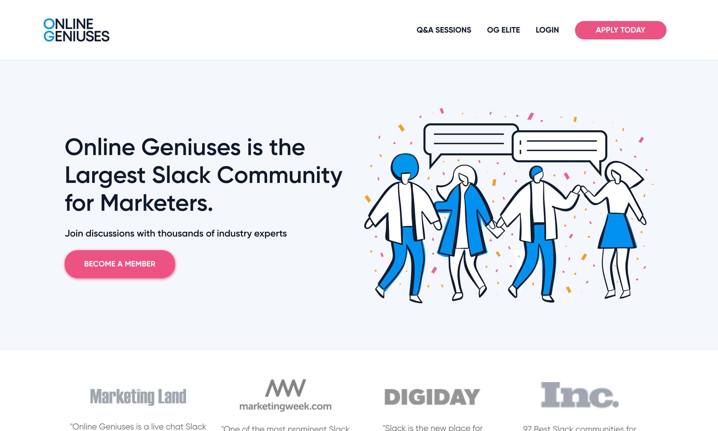 Online Geniuses homepage