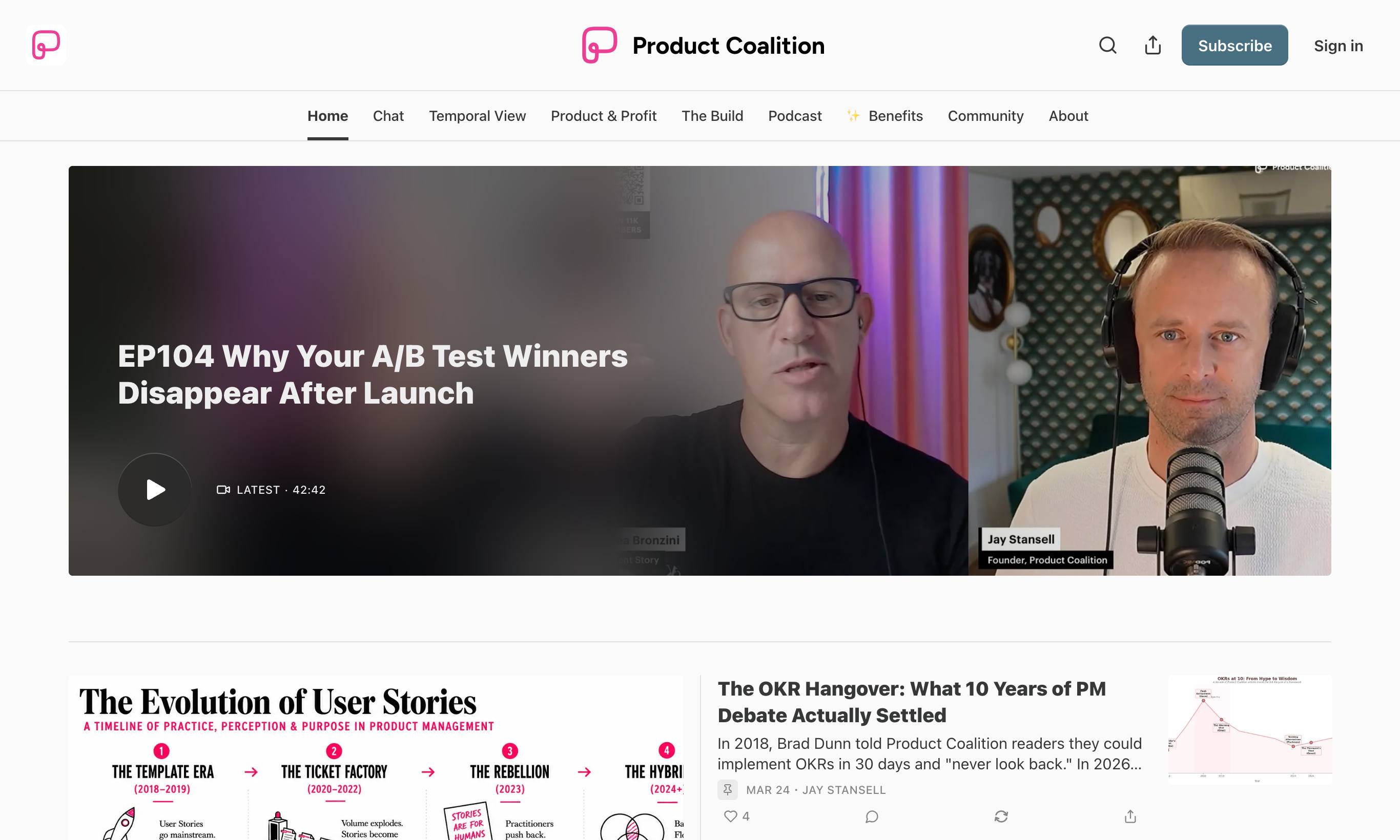 Product Coalition homepage