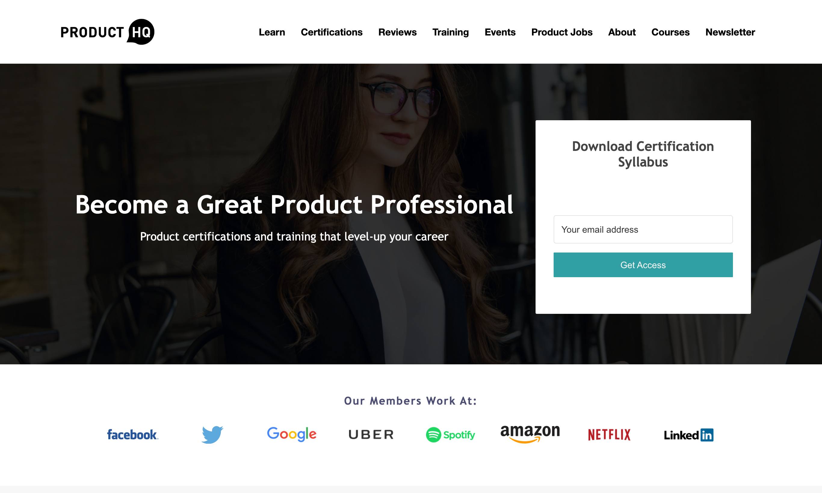 Product HQ homepage