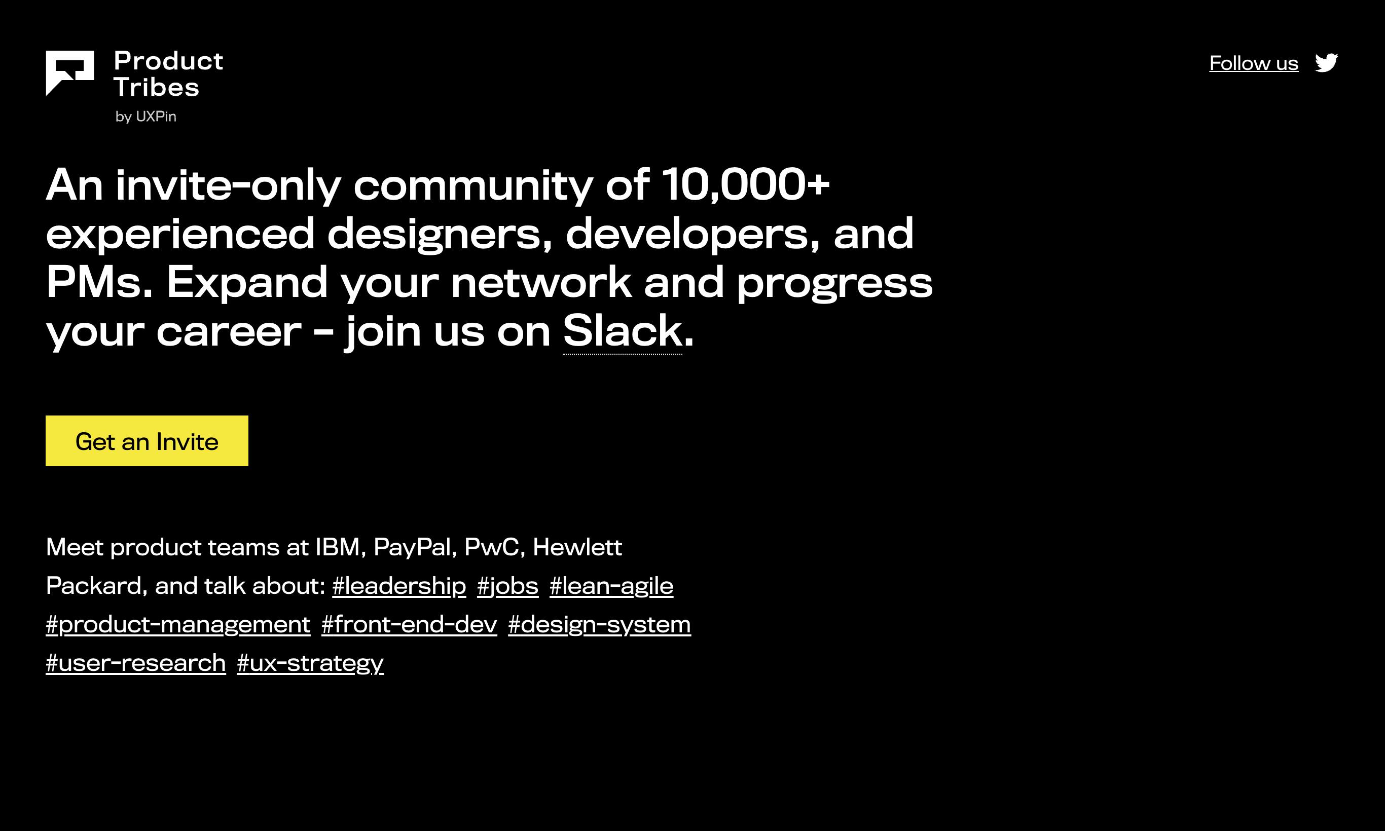 Product Tribes homepage