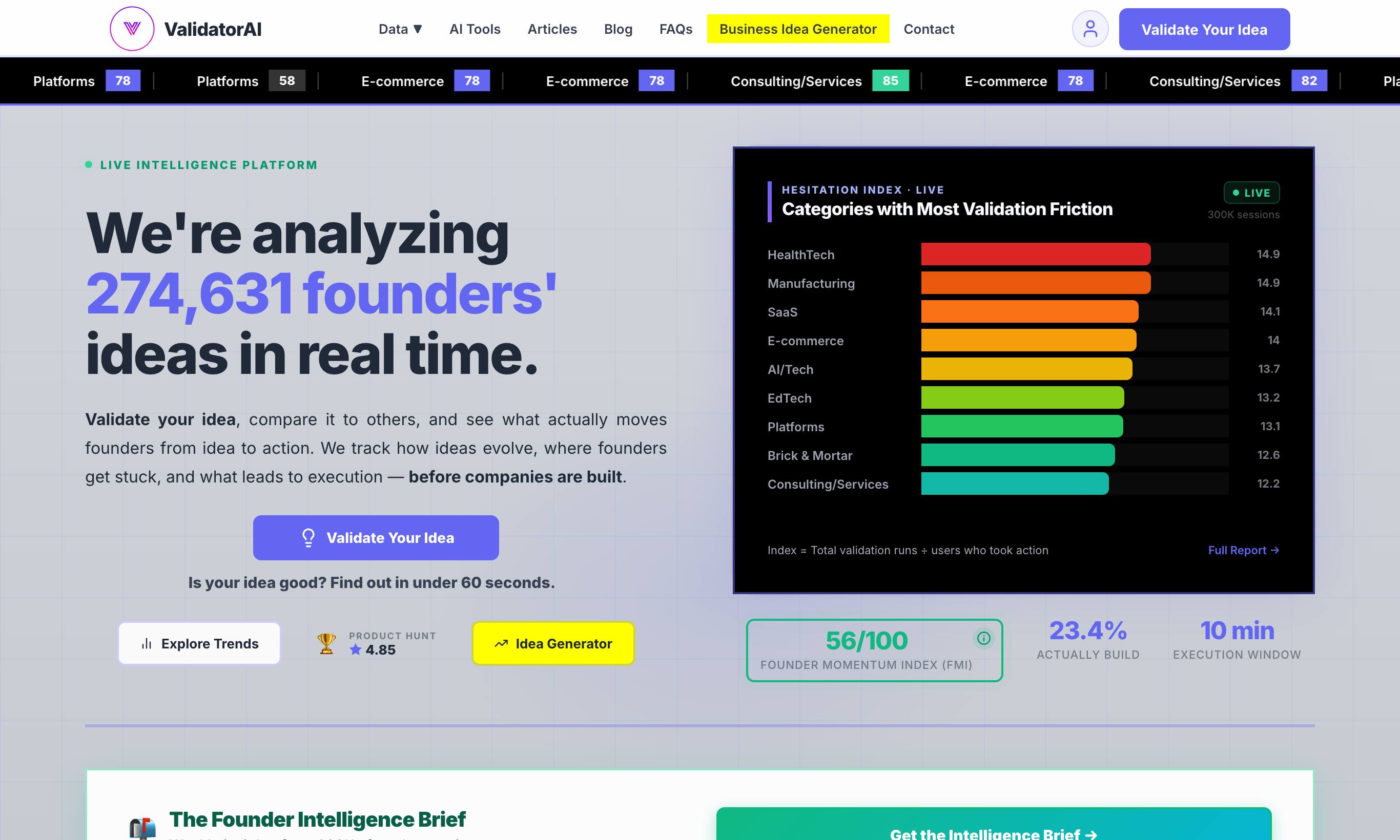 ValidatorAI homepage