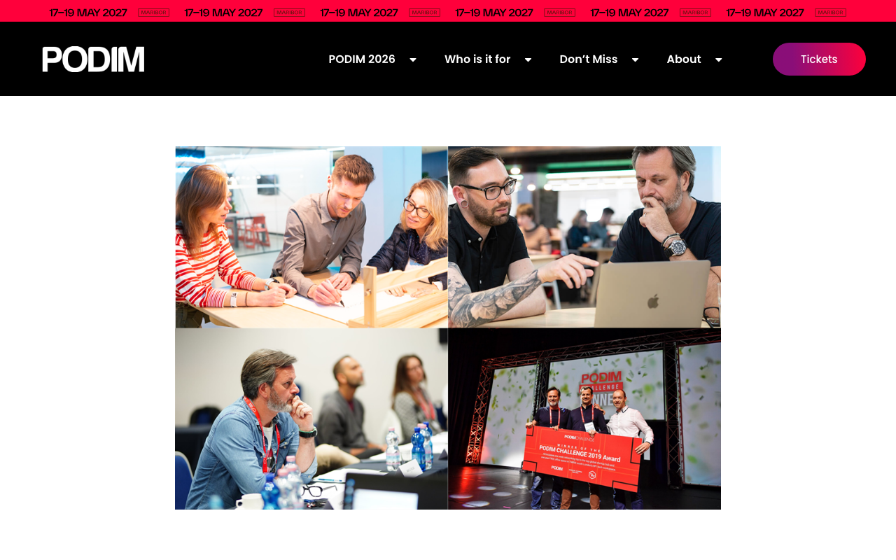 Podim Pitching Competition website