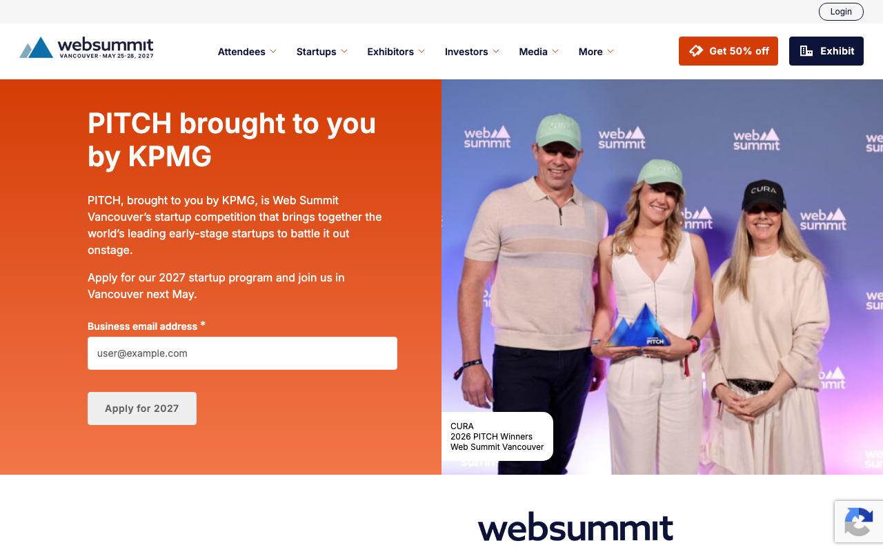 Web Summit Vancouver — PITCH website