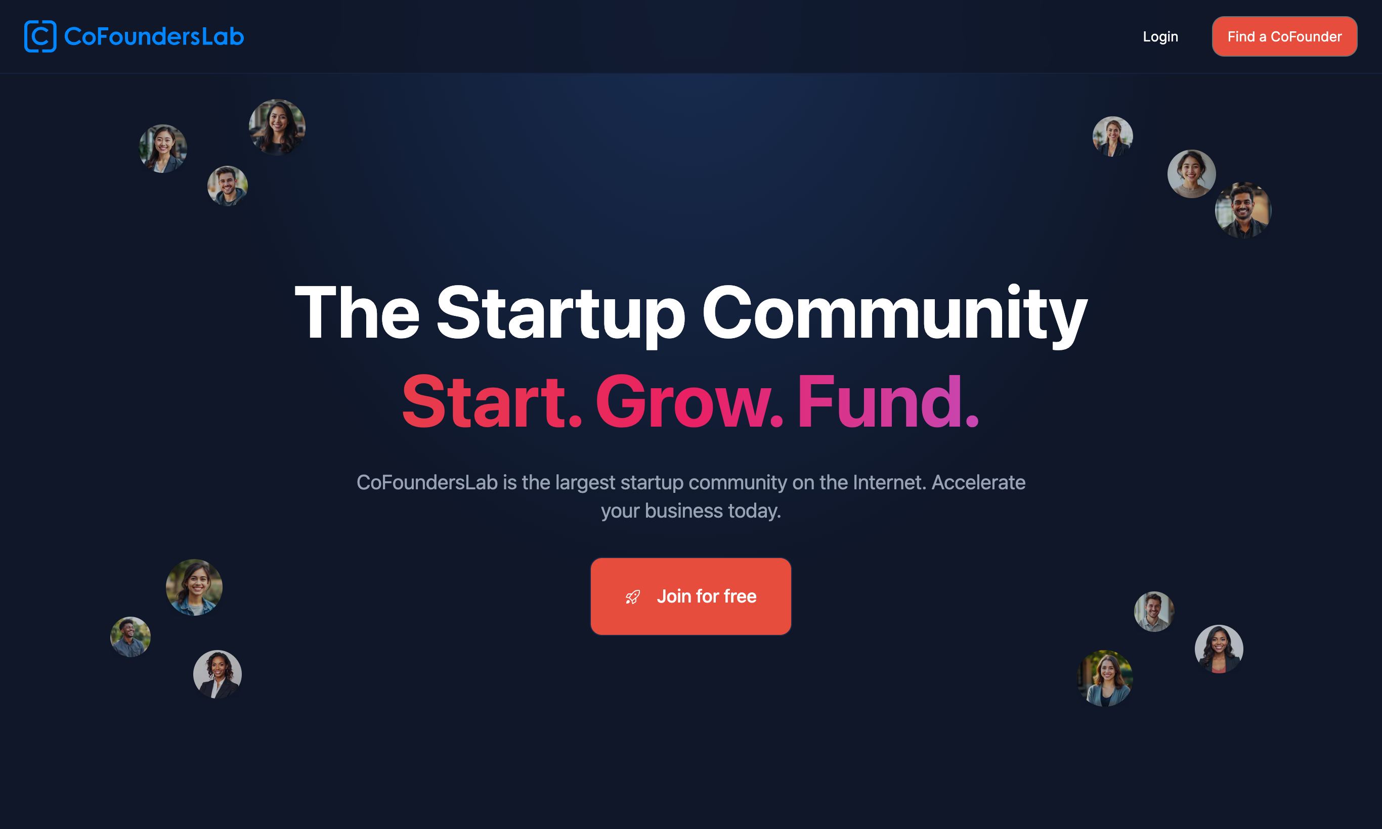 CoFoundersLab homepage