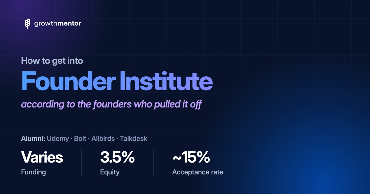 Sql Foundar Founder Institute — Startup Accelerator | GrowthMentor