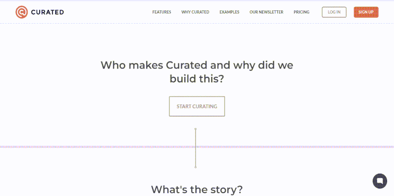 An overview of Curated About us page