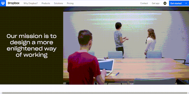An overview of Dropbox About us page