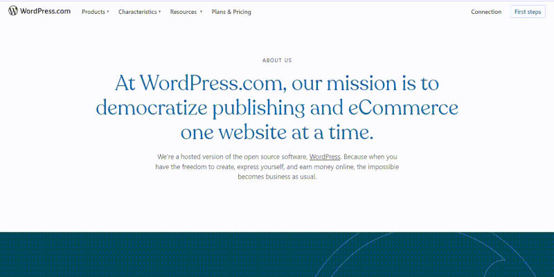 An overview of WordPress About us page